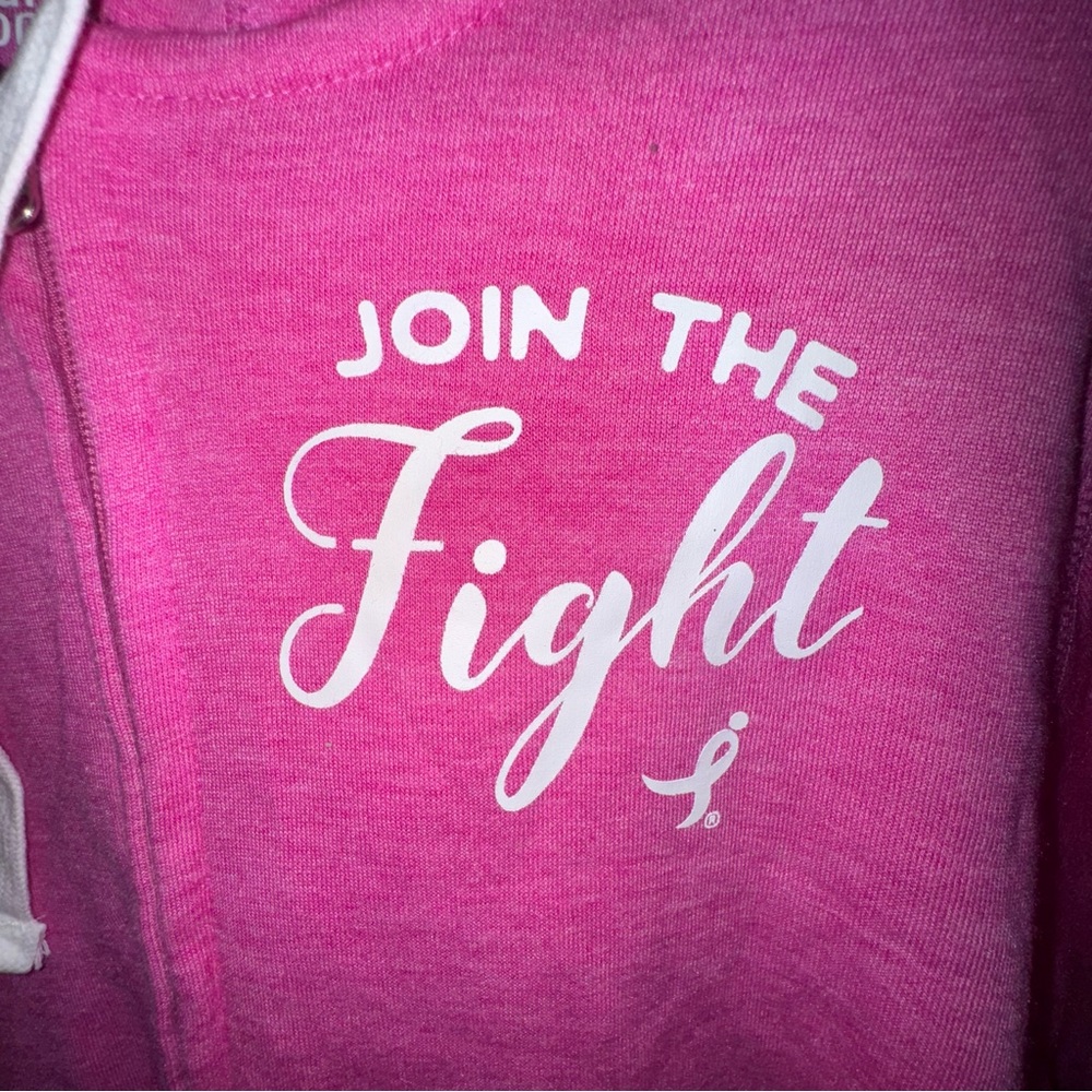 NWT Susan G Komen XL Women's Pink Full Zip Hoodie "JOIN THE Fight" Breast Cancer - Picture 5 of 11